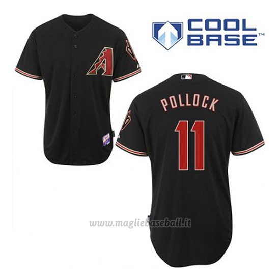 Maglia Baseball Uomo Arizona Diamondbacks 11 A.j. Pollock Nero Alterner Cool Base